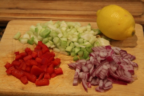 These veggies are chopped and diced