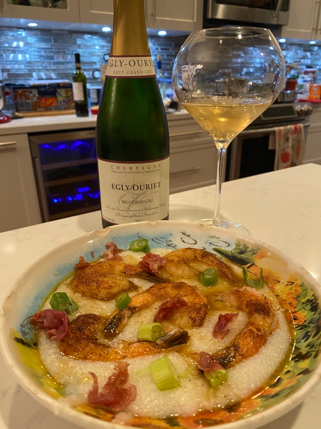 Shrimp & Grits paired with Champagne