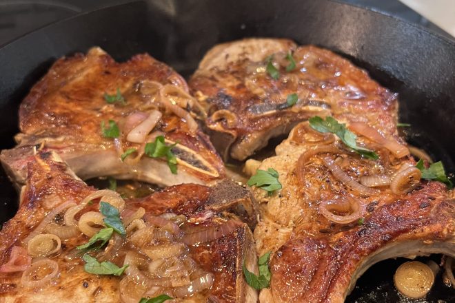 Decadent Pork Chops with Caramelized Shallots